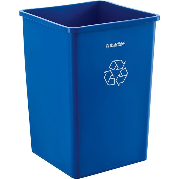 Global Industrial Square Multi Purpose Recycling Can, Blue, Plastic 641439RBL
